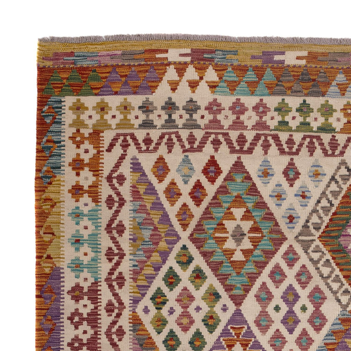 Kelim tapijt - Splash - 243 x 201 cm - veelkleurig