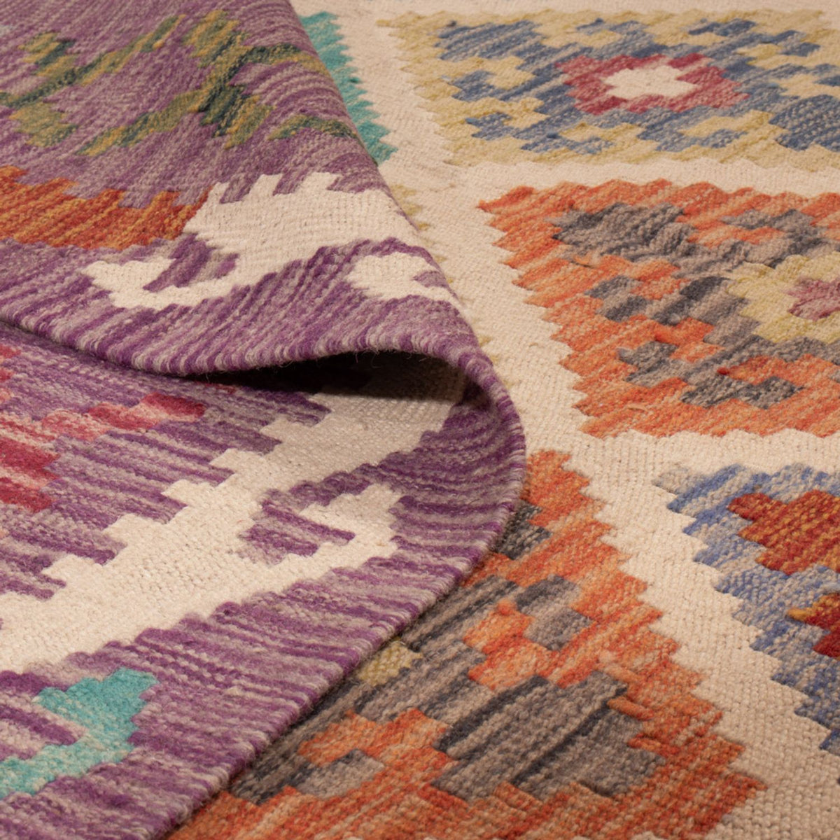 Kelim tapijt - Splash - 246 x 206 cm - veelkleurig