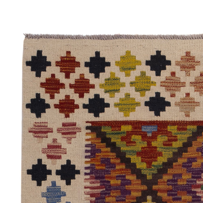 Loper Kelim tapijt - Splash - 199 x 101 cm - veelkleurig