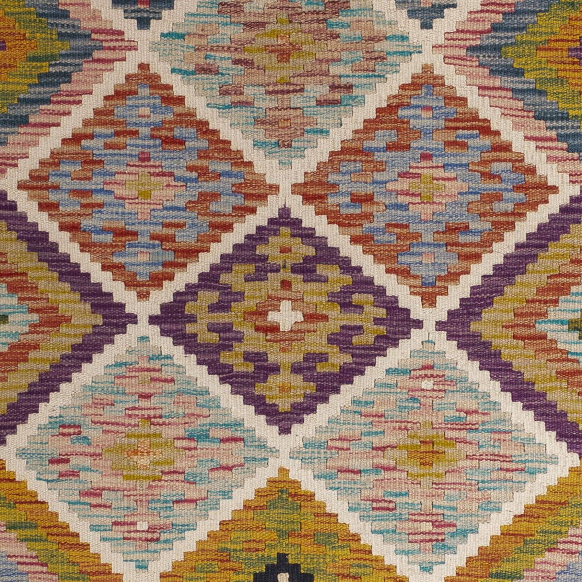 Loper Kelim tapijt - Splash - 195 x 95 cm - veelkleurig