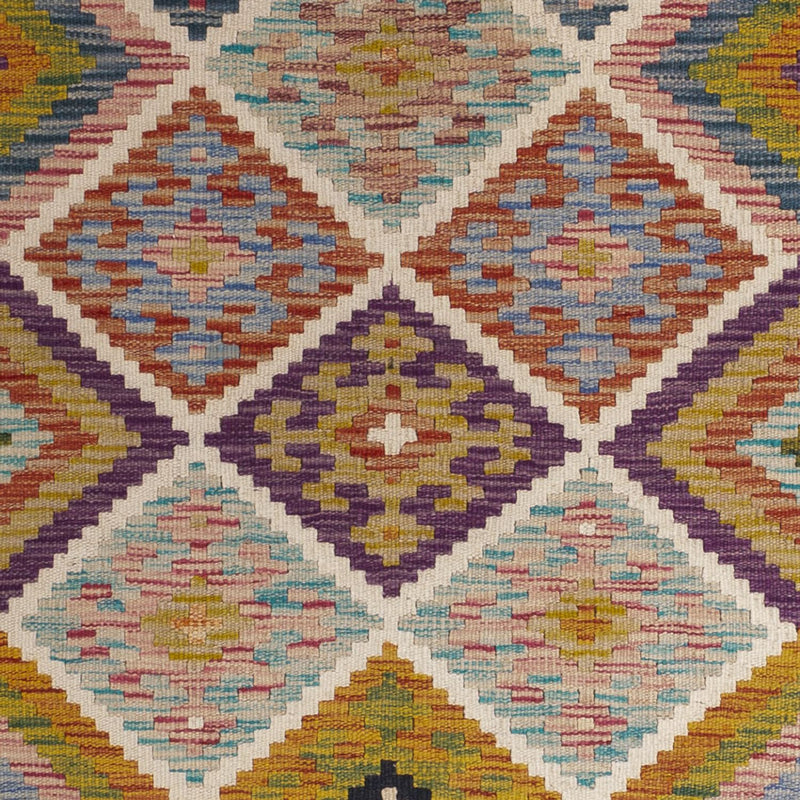 Loper Kelim tapijt - Splash - 195 x 95 cm - veelkleurig