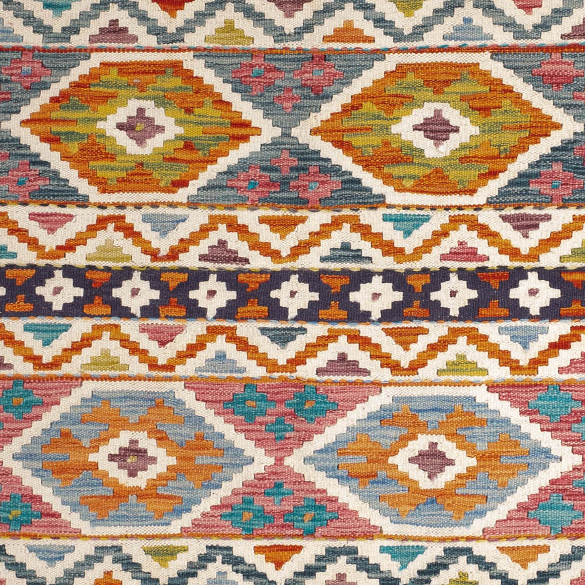 Kelim tapijt - Splash - 197 x 154 cm - veelkleurig