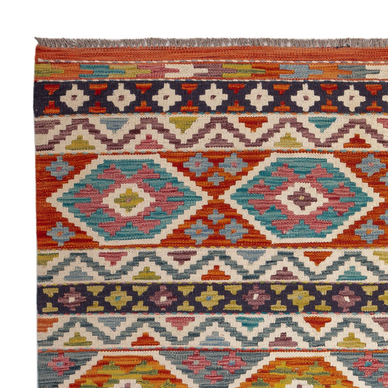 Kelim tapijt - Splash - 197 x 154 cm - veelkleurig