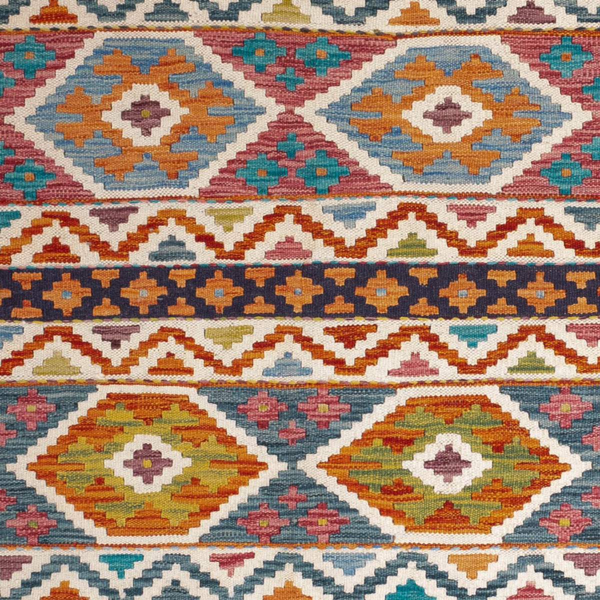 Kelim tapijt - Splash - 198 x 152 cm - veelkleurig