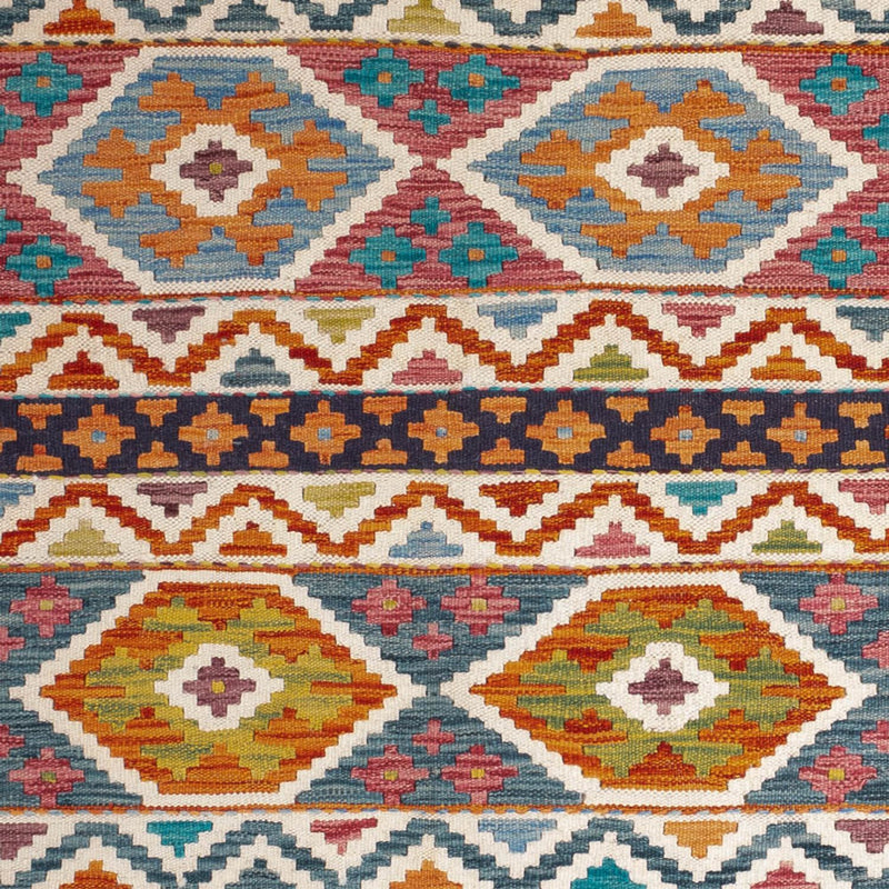 Kelim tapijt - Splash - 198 x 152 cm - veelkleurig