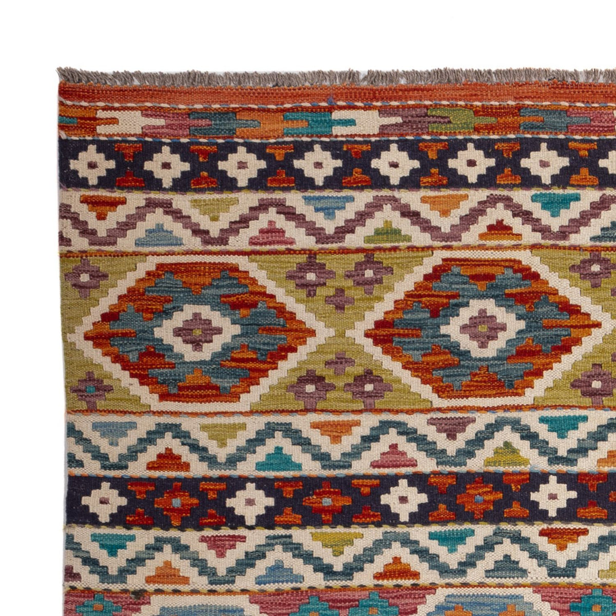 Kelim tapijt - Splash - 198 x 152 cm - veelkleurig