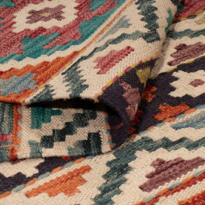Kelim tapijt - Splash - 198 x 152 cm - veelkleurig