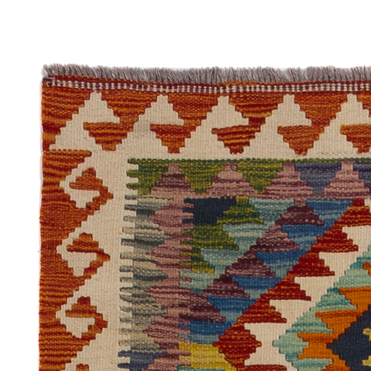 Loper Kelim tapijt - Splash - 233 x 87 cm - veelkleurig