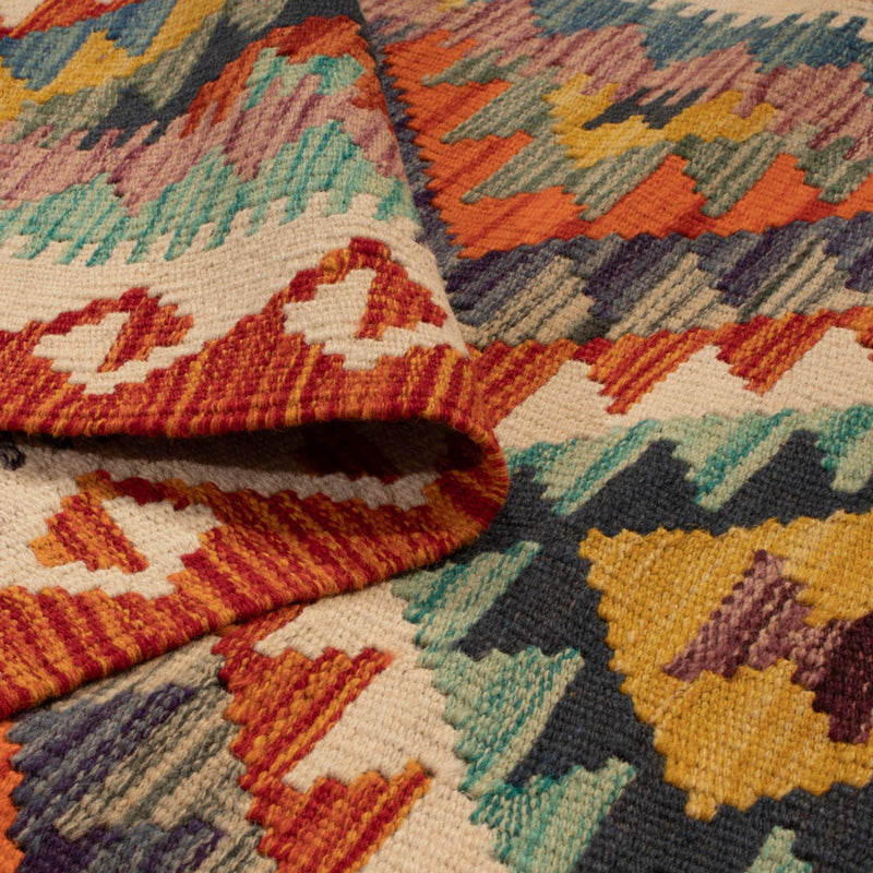 Loper Kelim tapijt - Splash - 233 x 87 cm - veelkleurig