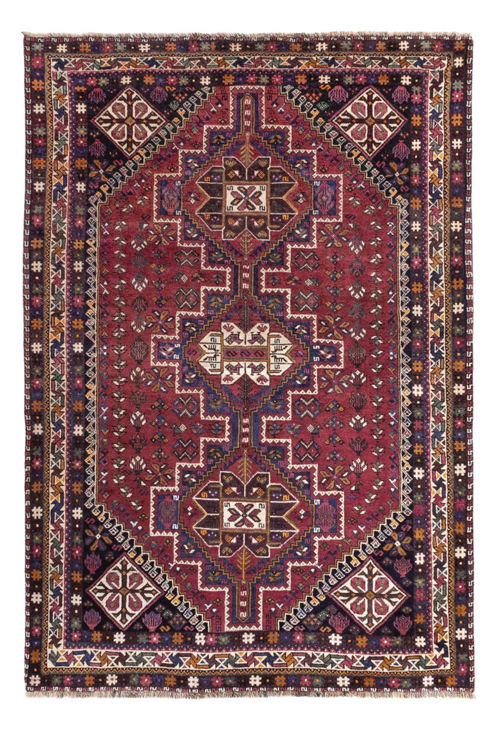 Perzisch Tapijt - Nomadisch - 254 x 180 cm - donkerrood