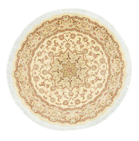 Perzisch tapijt - Tabriz - Premium rond  - 148 x 148 cm - beige