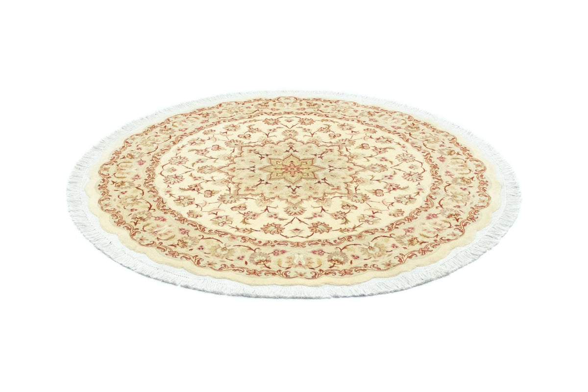 Perzisch tapijt - Tabriz - Premium rond  - 148 x 148 cm - beige