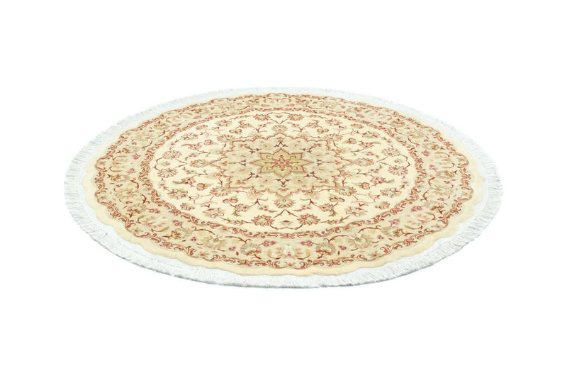 Perzisch tapijt - Tabriz - Premium rond  - 148 x 148 cm - beige