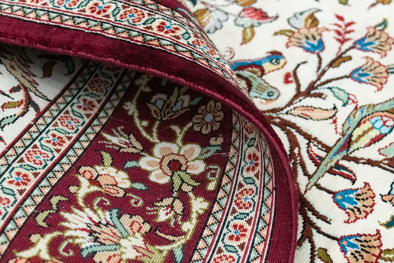 Zijden tapijt - Ghom Silk - Premium - 123 x 80 cm - beige