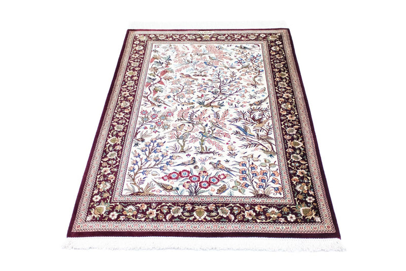 Zijden tapijt - Ghom Silk - Premium - 123 x 80 cm - beige