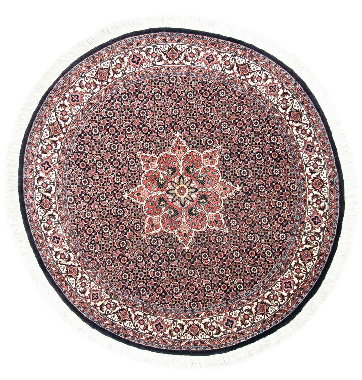 Perzisch tapijt - Bijar rond  - 155 x 155 cm - blauw