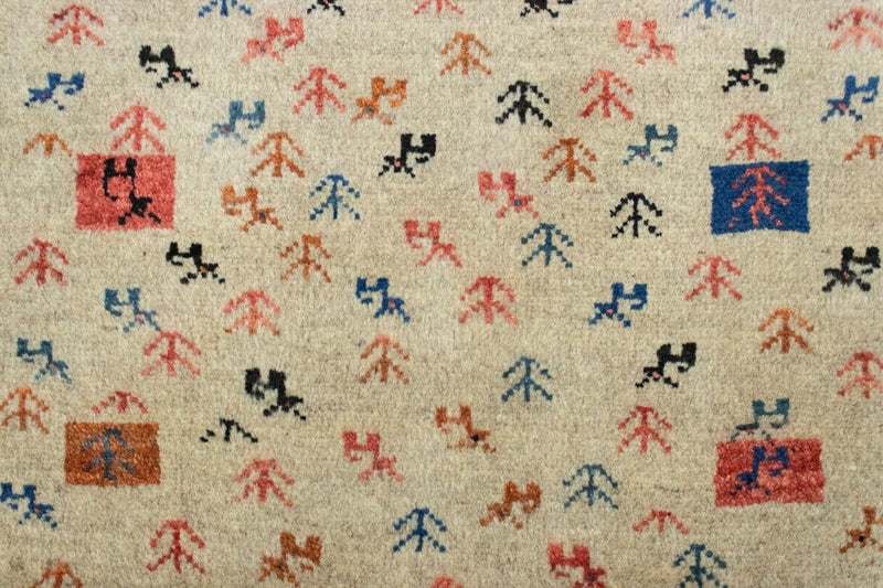 Gabbeh tapijt - Perzisch - 128 x 73 cm - beige