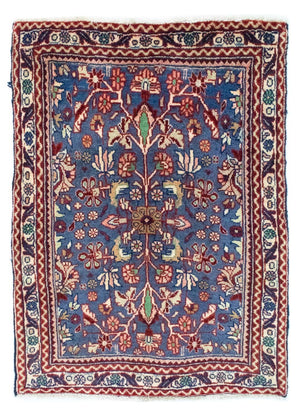 Perzisch tapijt - Bijar - 84 x 63 cm - blauw