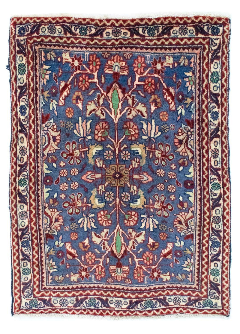 Perzisch tapijt - Bijar - 84 x 63 cm - blauw