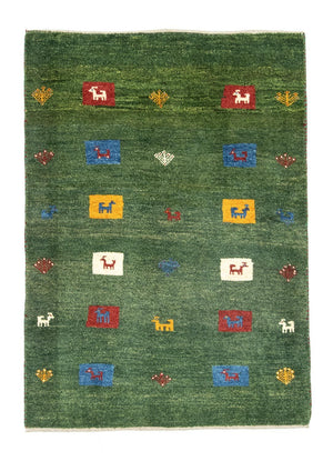 Gabbeh tapijt - Perzisch - 128 x 92 cm - groen