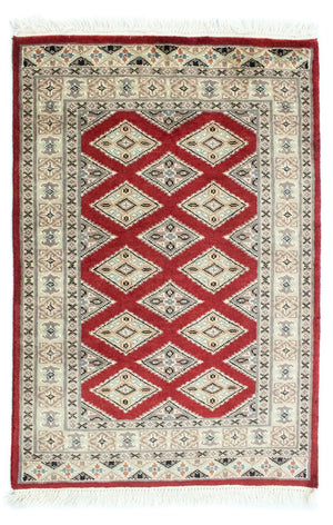 Pakistaans tapijt - 93 x 63 cm - rood