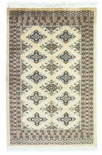 Pakistaans tapijt - 93 x 61 cm - beige