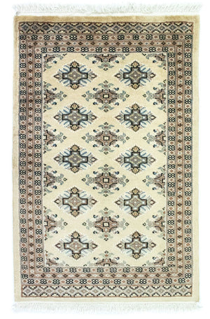 Pakistaans tapijt - 93 x 61 cm - beige