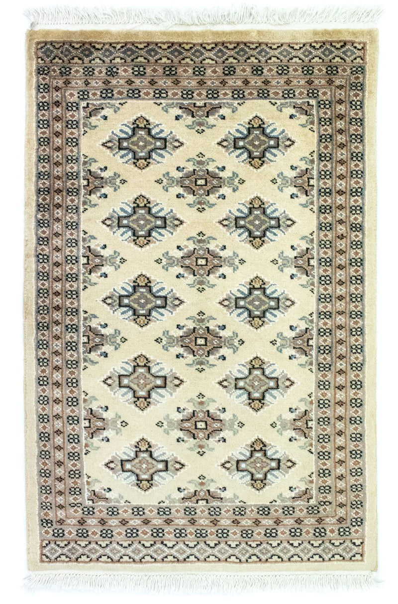 Pakistaans tapijt - 93 x 61 cm - beige