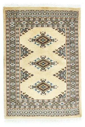Pakistaans tapijt - 92 x 64 cm - beige