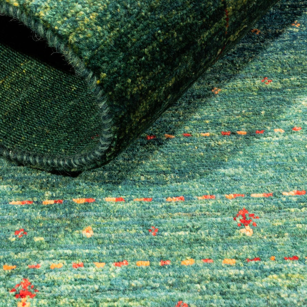 Gabbeh Tapijt - Loribaft Perzisch - 129 x 82 cm - groen