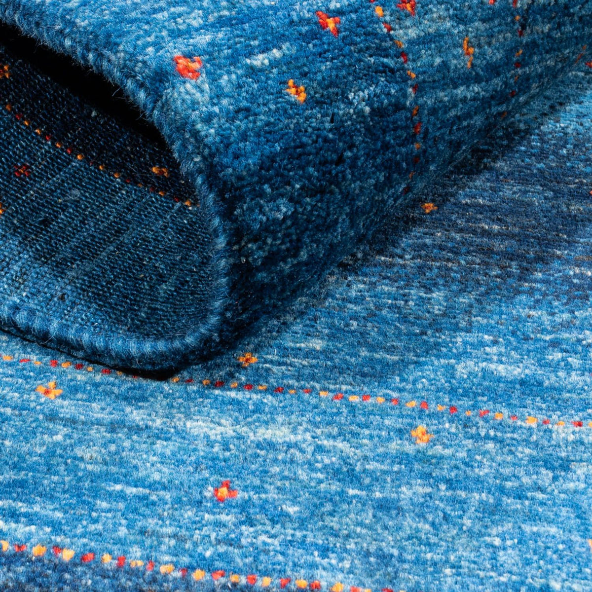 Gabbeh Tapijt - Loribaft Perzisch - 129 x 85 cm - blauw