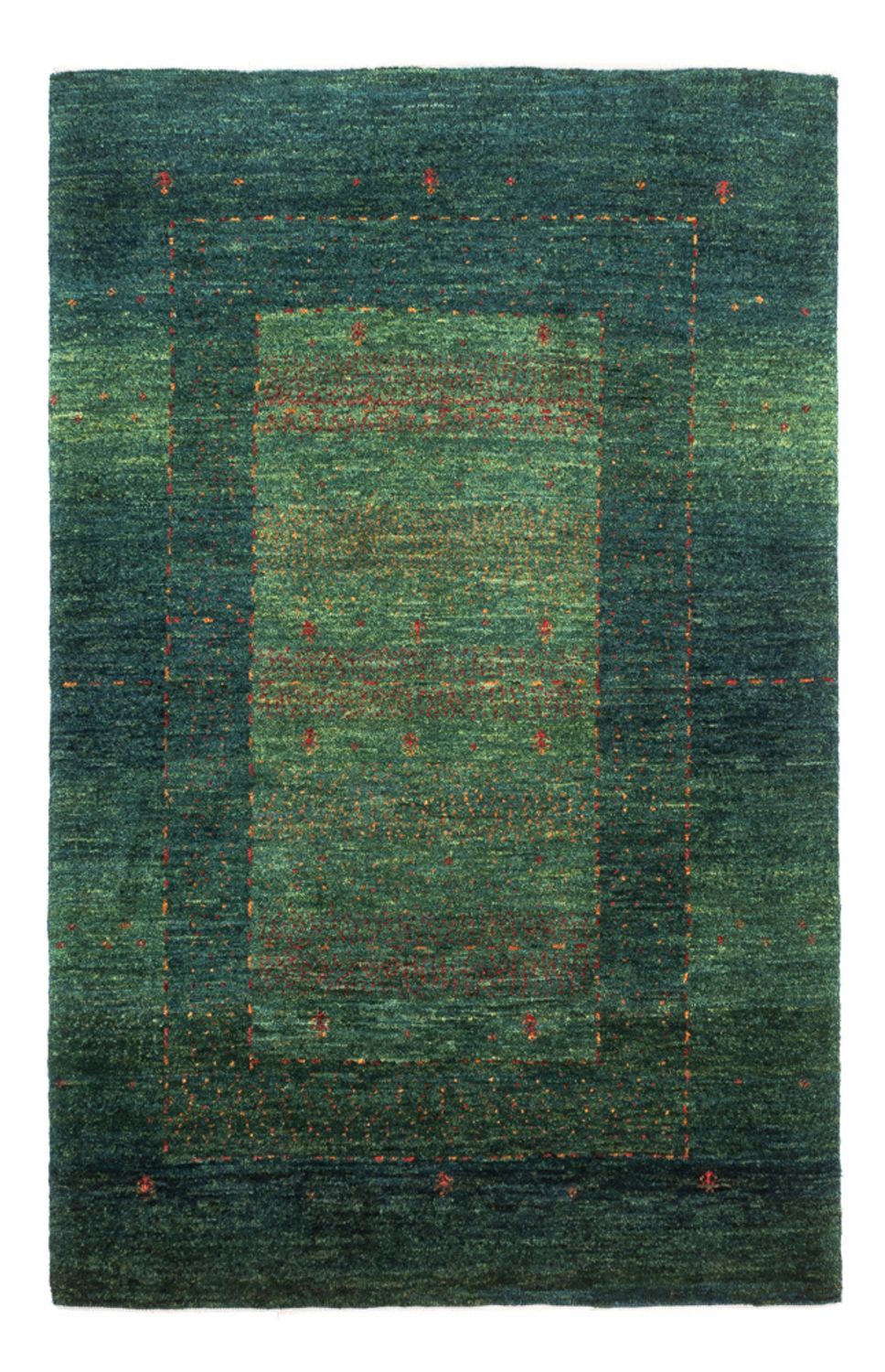 Gabbeh Tapijt - Loribaft Perzisch - 132 x 85 cm - groen