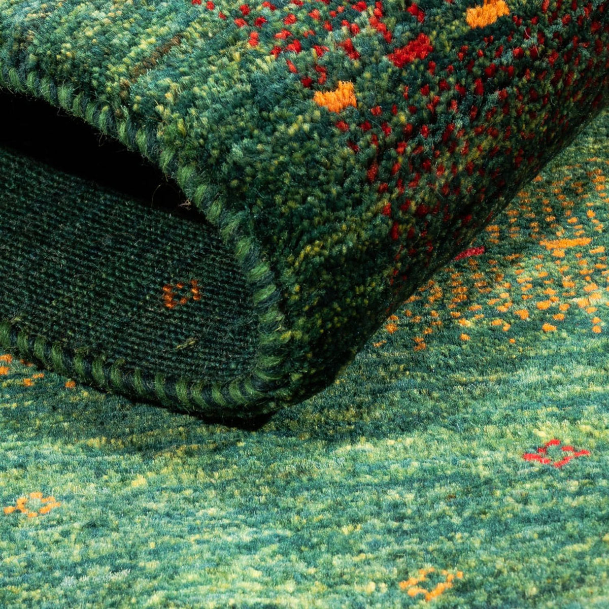 Gabbeh Tapijt - Loribaft Perzisch - 128 x 82 cm - groen