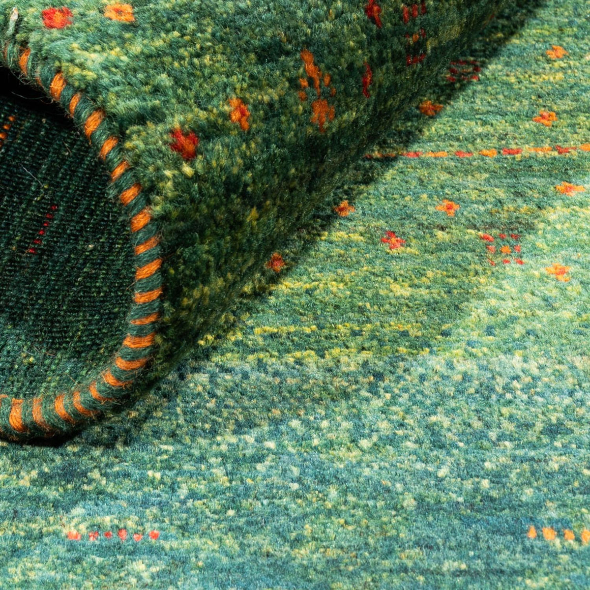 Gabbeh Tapijt - Loribaft Perzisch - 110 x 82 cm - groen