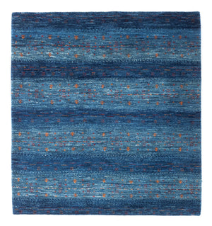 Gabbeh Tapijt - Loribaft Perzisch - 112 x 100 cm - blauw