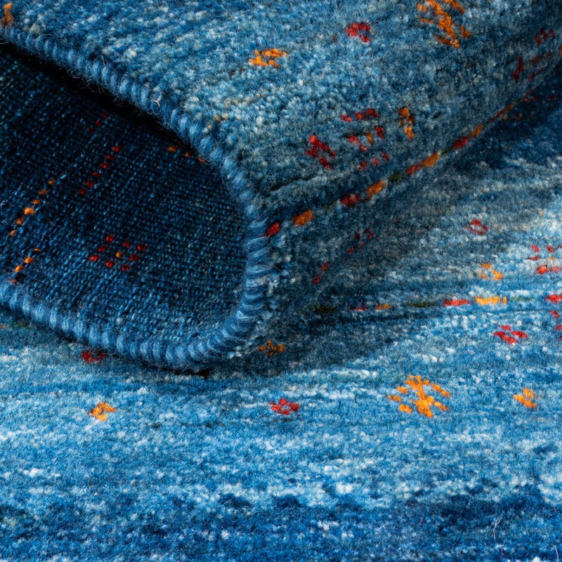 Gabbeh Tapijt - Loribaft Perzisch - 112 x 100 cm - blauw