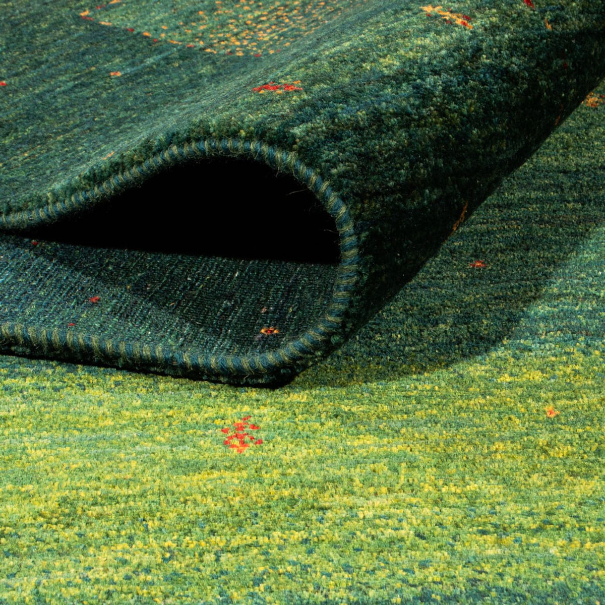 Gabbeh Tapijt - Loribaft Perzisch - 314 x 233 cm - groen