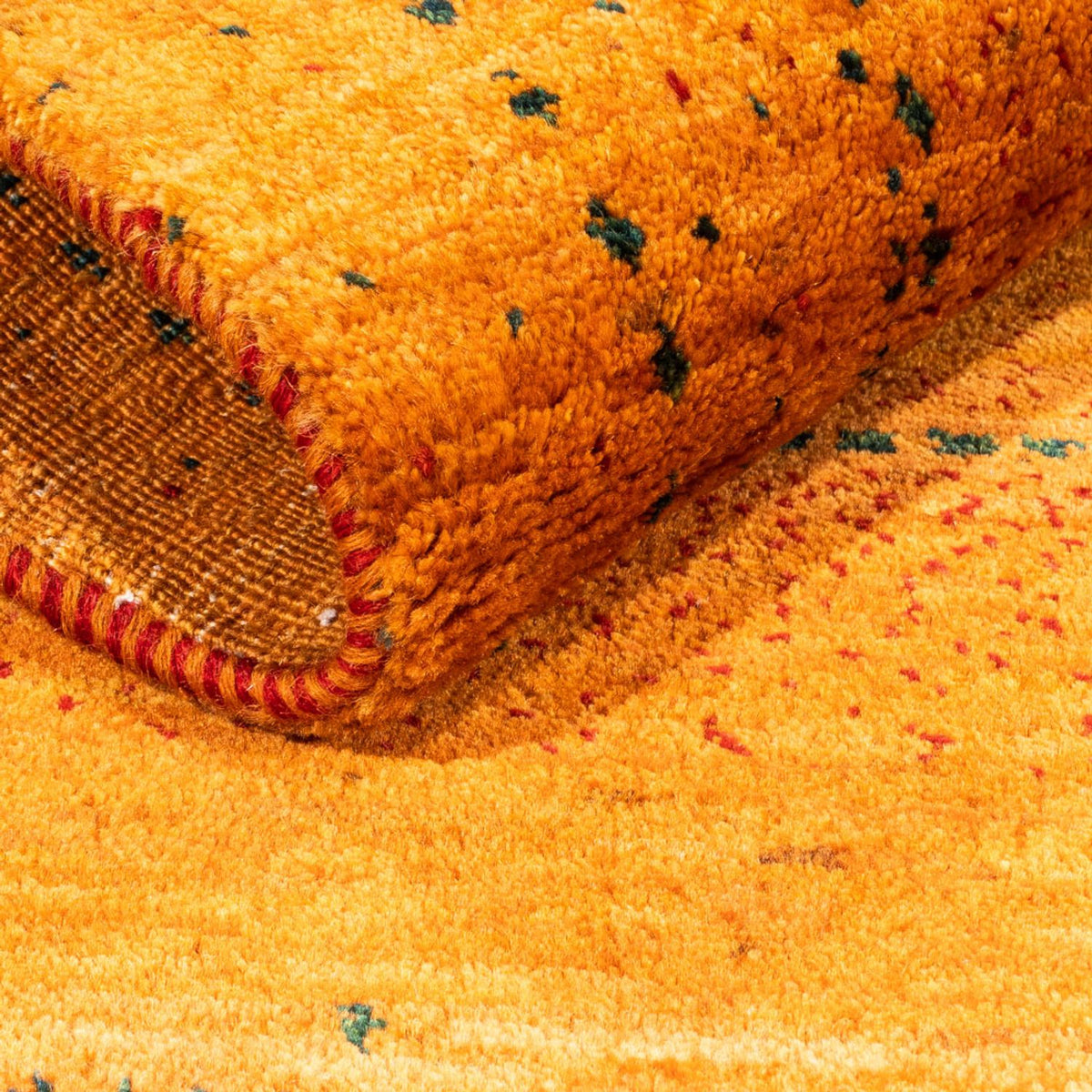 Gabbeh Tapijt - Loribaft Perzisch - 98 x 81 cm - goud