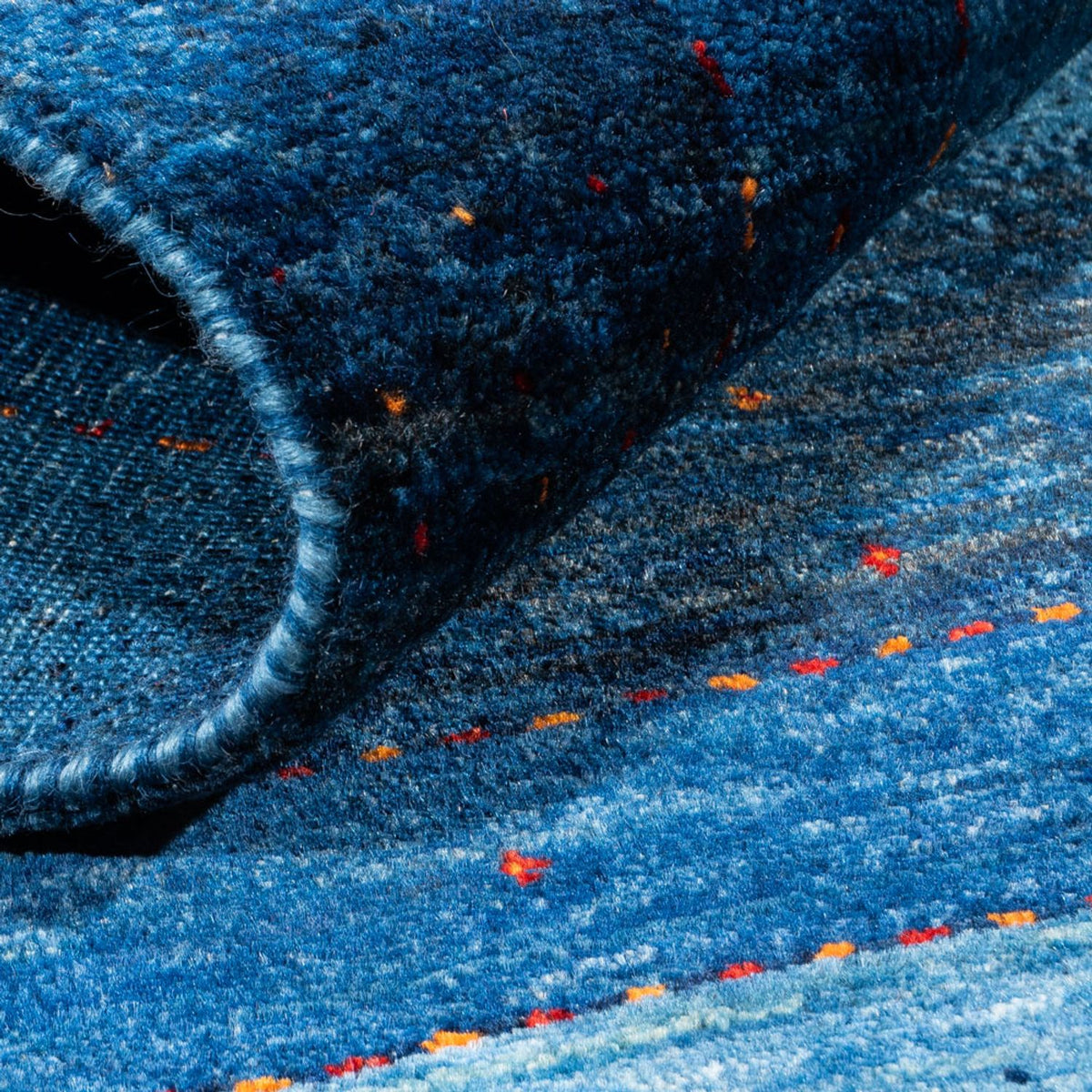 Gabbeh Tapijt - Loribaft Perzisch - 135 x 93 cm - blauw