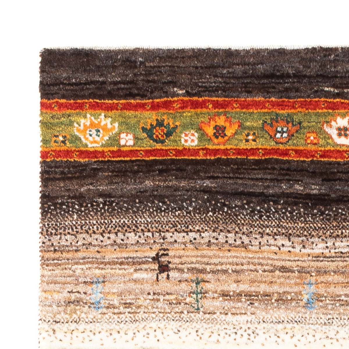 Gabbeh Tapijt - Loribaft Perzisch - 122 x 82 cm - grijs