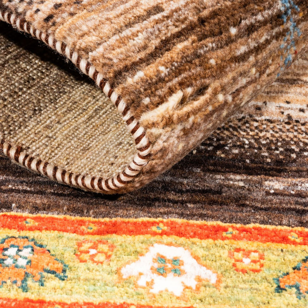 Gabbeh Tapijt - Loribaft Perzisch - 122 x 82 cm - grijs