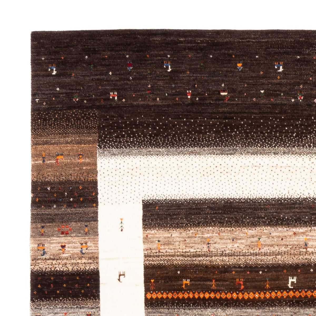 Gabbeh Tapijt - Loribaft Perzisch - Koninklijke vierkant  - 198 x 212 cm - natuur