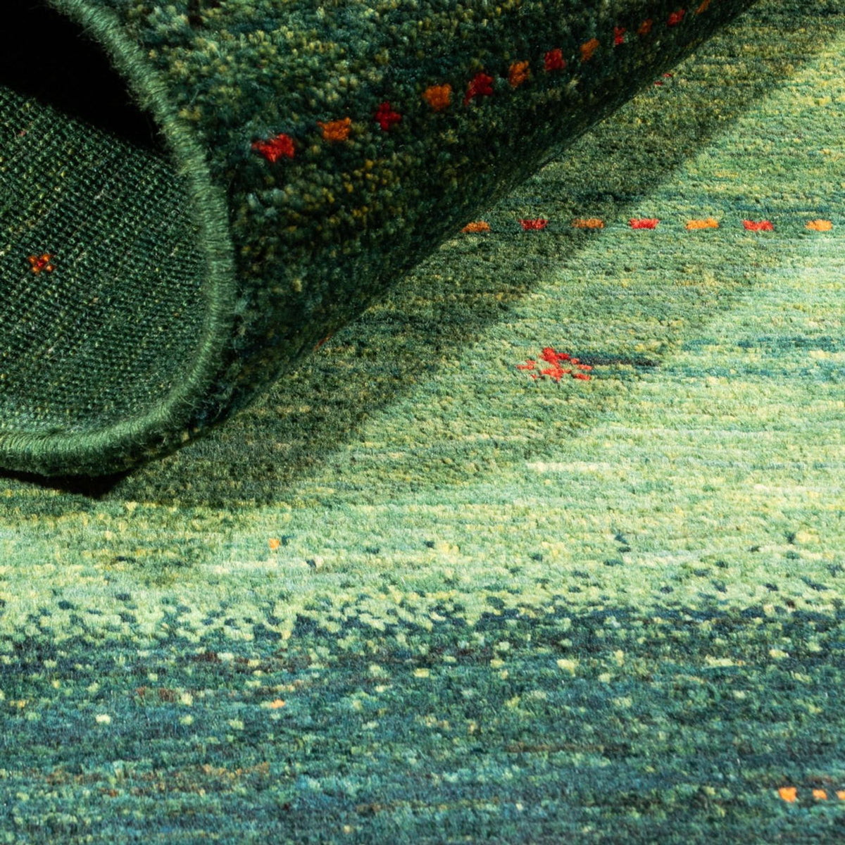 Gabbeh Tapijt - Loribaft Perzisch - 132 x 90 cm - groen