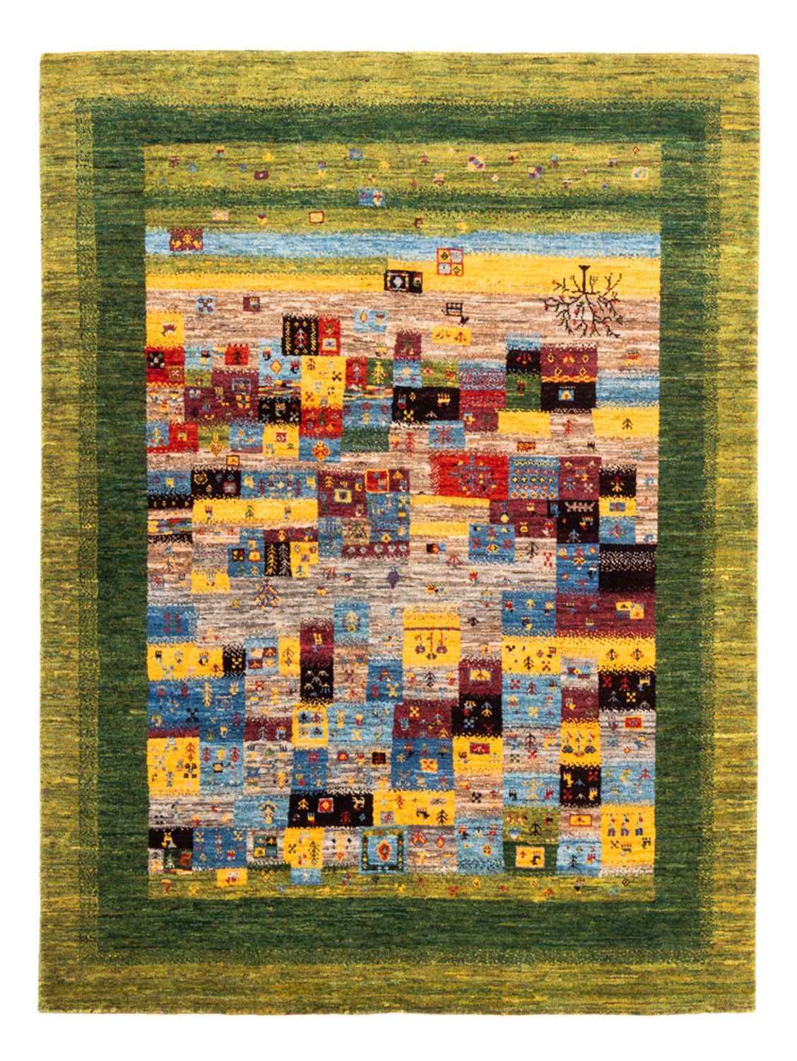 Gabbeh Tapijt - Loribaft Perzisch - Koninklijke - 196 x 148 cm - groen