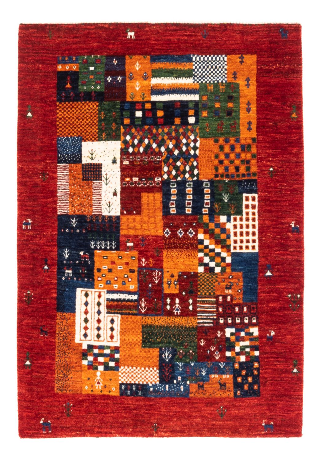 Gabbeh Tapijt - Loribaft Perzisch - Koninklijke - 125 x 93 cm - veelkleurig