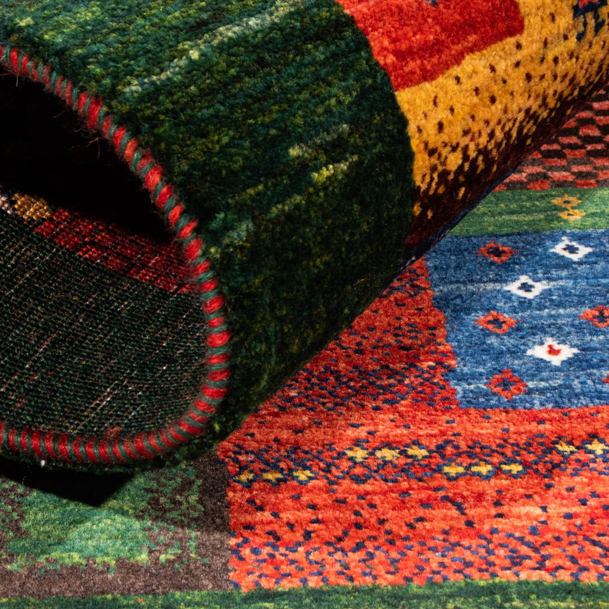 Gabbeh Tapijt - Loribaft Perzisch - Koninklijke - 127 x 83 cm - groen