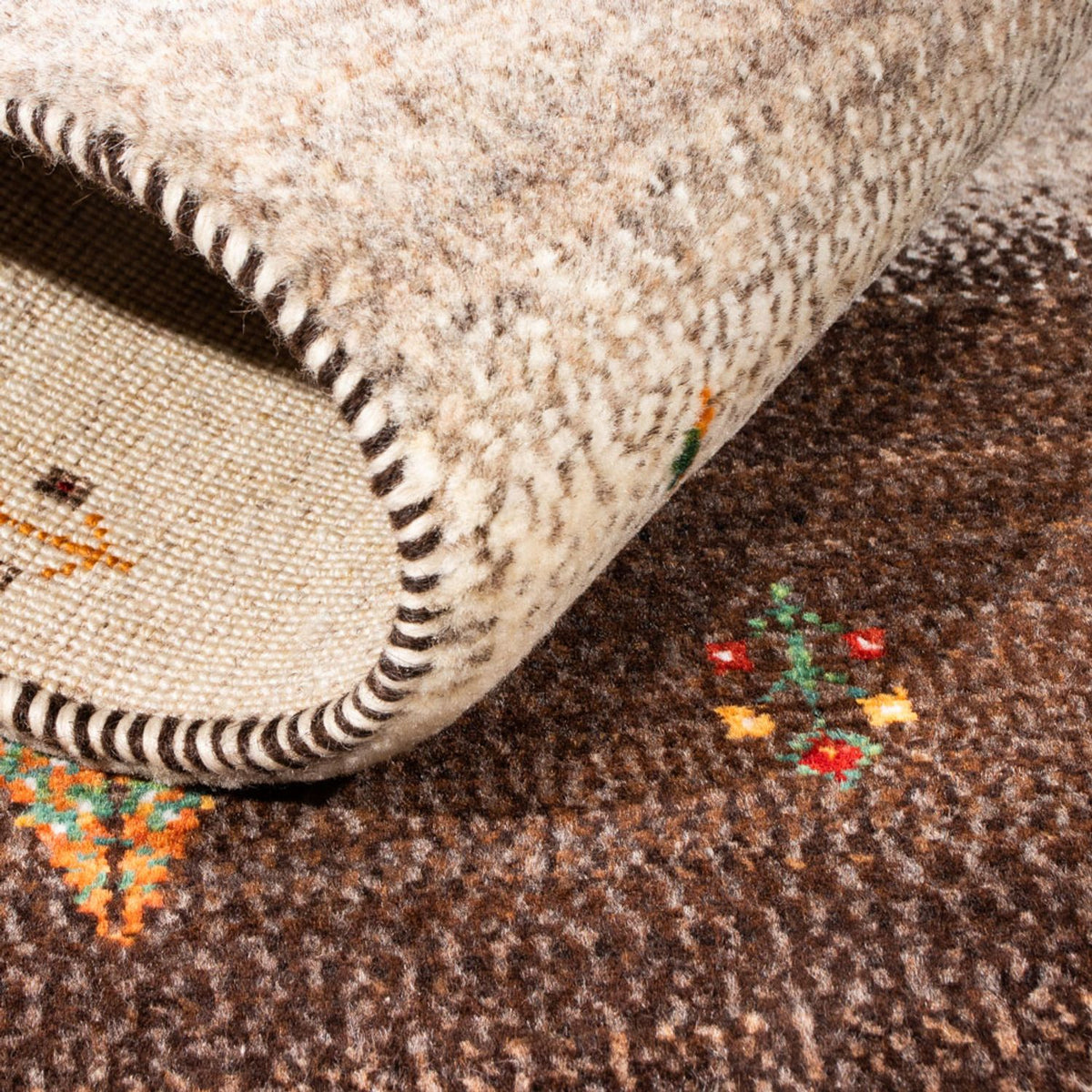 Gabbeh Tapijt - Loribaft Perzisch - Koninklijke - 126 x 84 cm - grijs