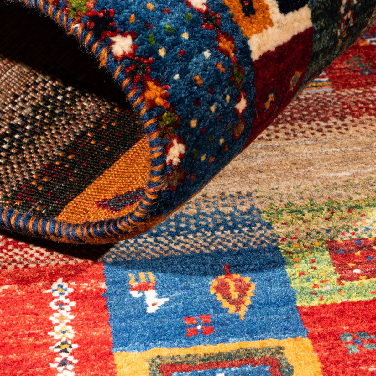 Gabbeh Tapijt - Loribaft Perzisch - Koninklijke - 132 x 84 cm - veelkleurig