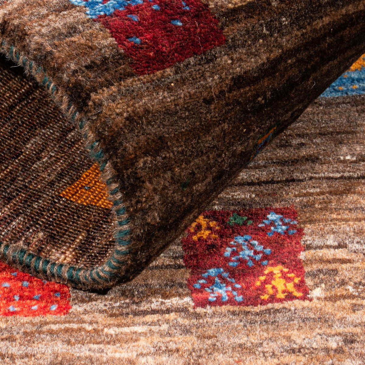 Gabbeh Tapijt - Loribaft Perzisch - Koninklijke - 119 x 82 cm - grijs