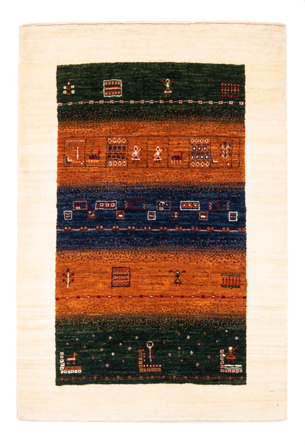 Gabbeh Tapijt - Loribaft Perzisch - Koninklijke - 129 x 88 cm - veelkleurig